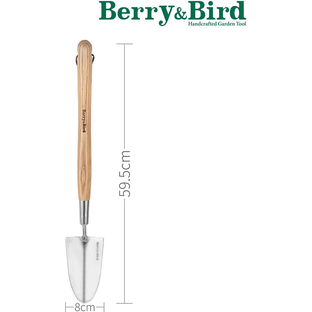 Berry&Bird Garden Tools Stainless Steel Border Hand Shovel Medium Handle Shovel