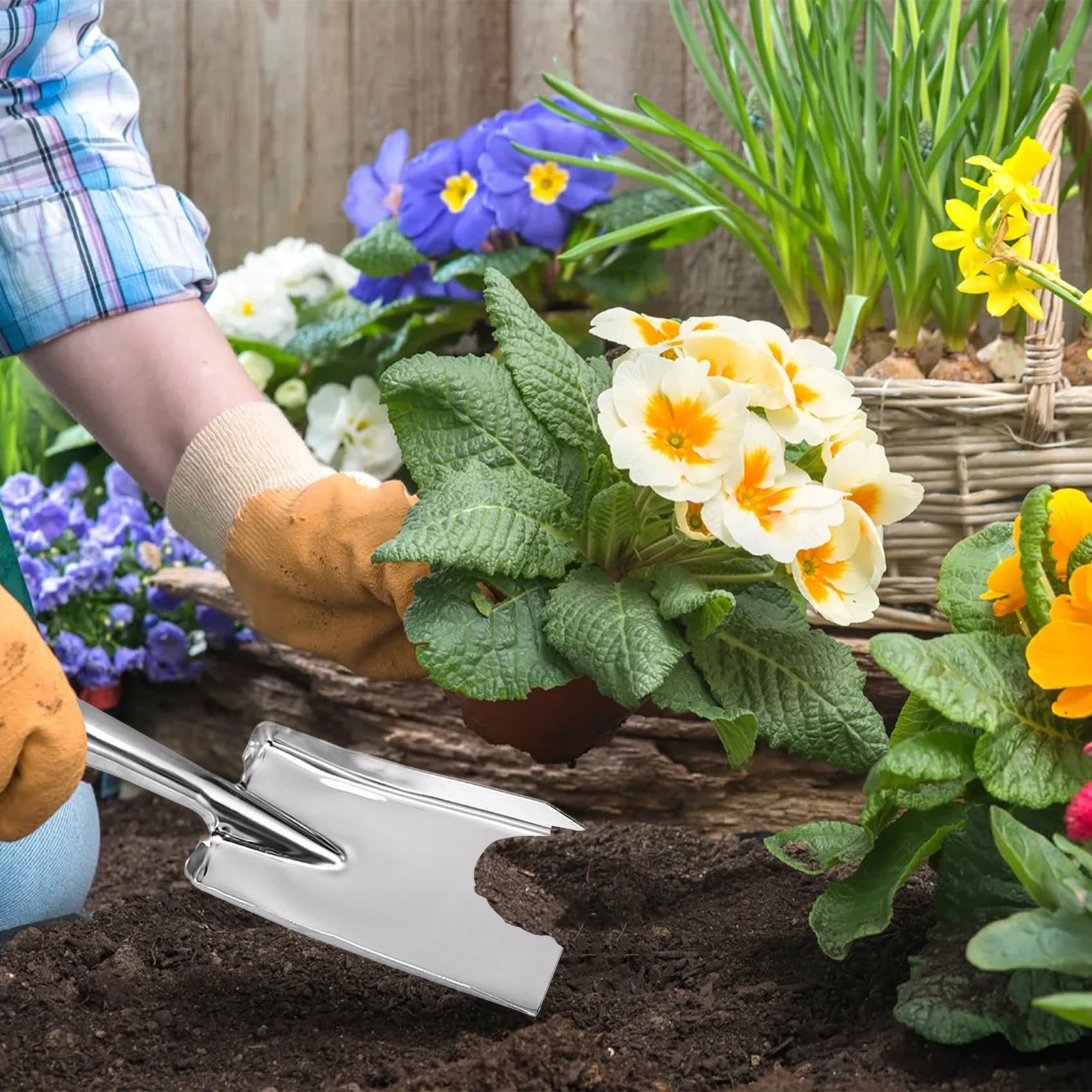 Garden Shovel Hand Trowel, Heavy Duty Stainless Steel Gardening Tools, Spade
