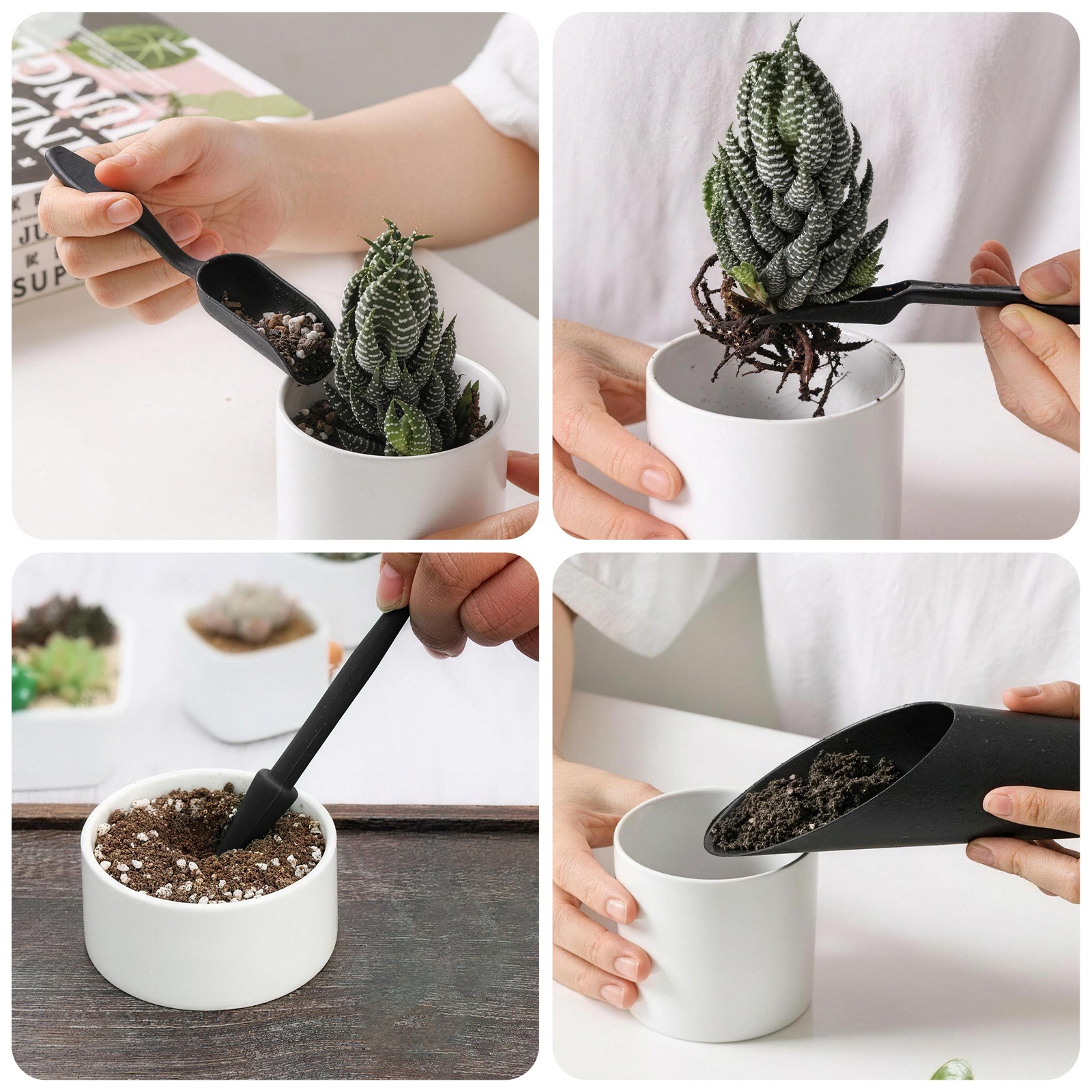 5PCS Mini Garden Tool Set for Succulents Cactus Soil Scoop Shovel Potting Care
