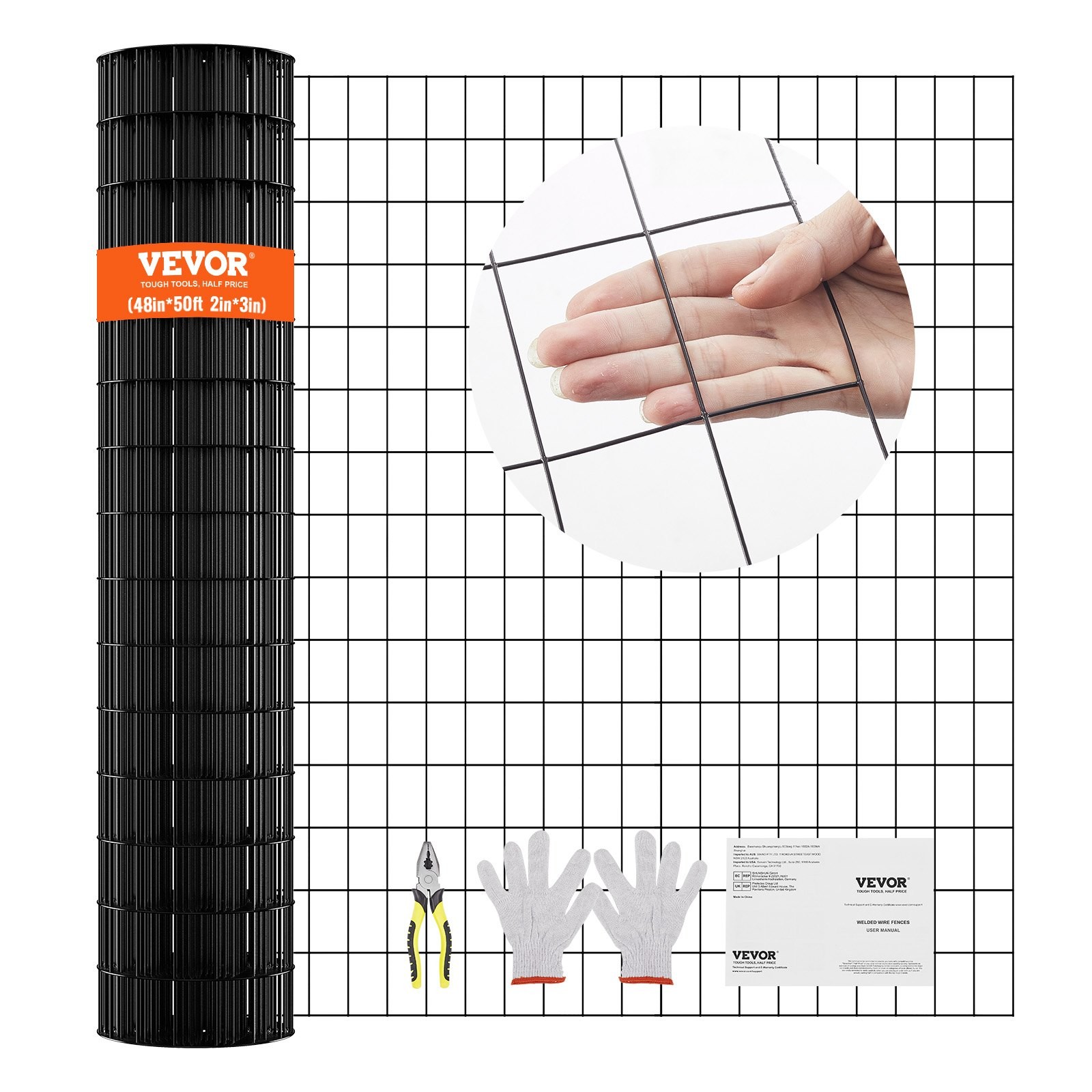 Hardware Cloth, 48” x 50′ Galvanized Wire Mesh Roll, 16 Gauge Chicken Wire Fenc