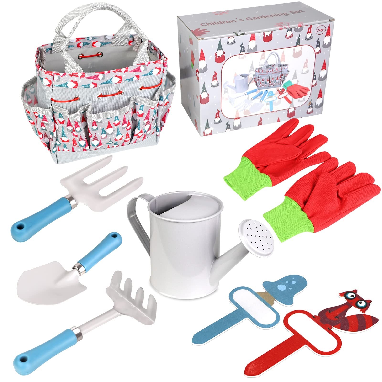 Kids Gardening Tools – Includes Sturdy Tote Bag, Watering Can, Gloves, Shovel…