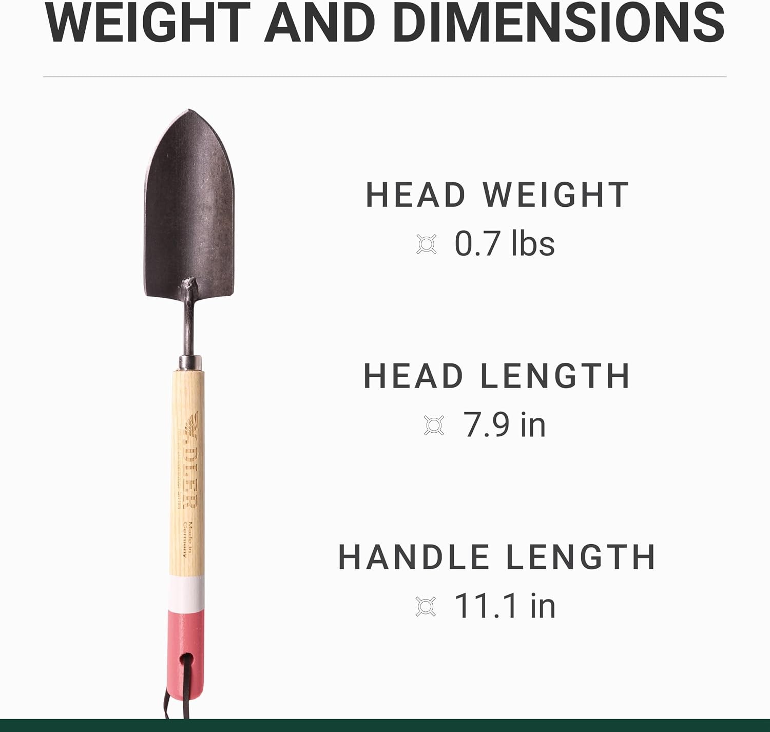 Holly Hand Shovel – Made in Germany – Forged Steel Garden Trowel with 18″ Ash