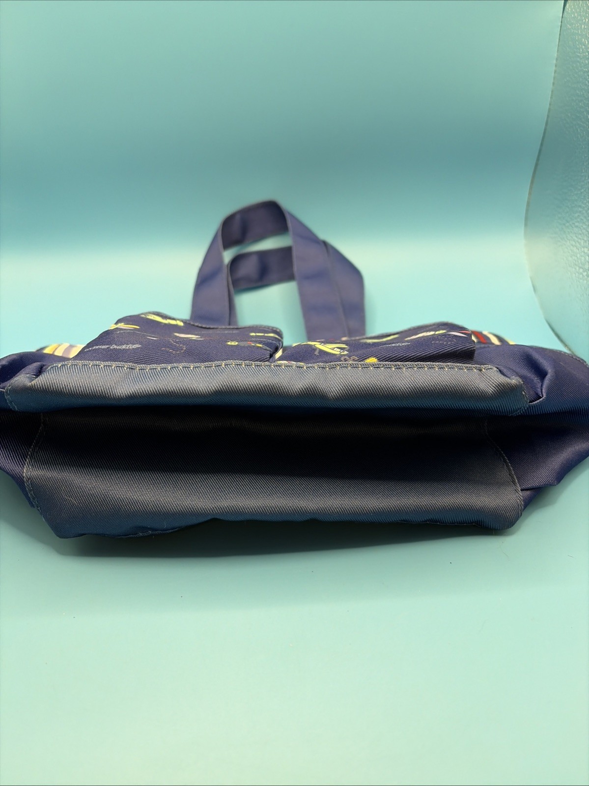 Kids Garden Tool Bag Organizer Multi Pocket Tote Craft Storage Blue Insect Print