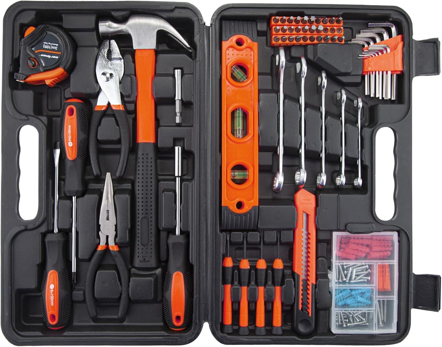 152-Piece Household Hand Tool Set with Storage Case for Home Office Repairs