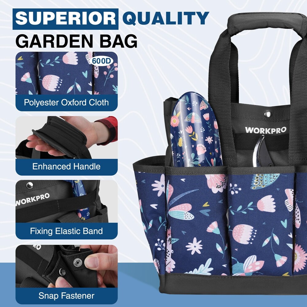 WORKPRO 5PC Garden Tool Set w/Bag Heavy Duty Gardening Tool Set Garden Hand Tool