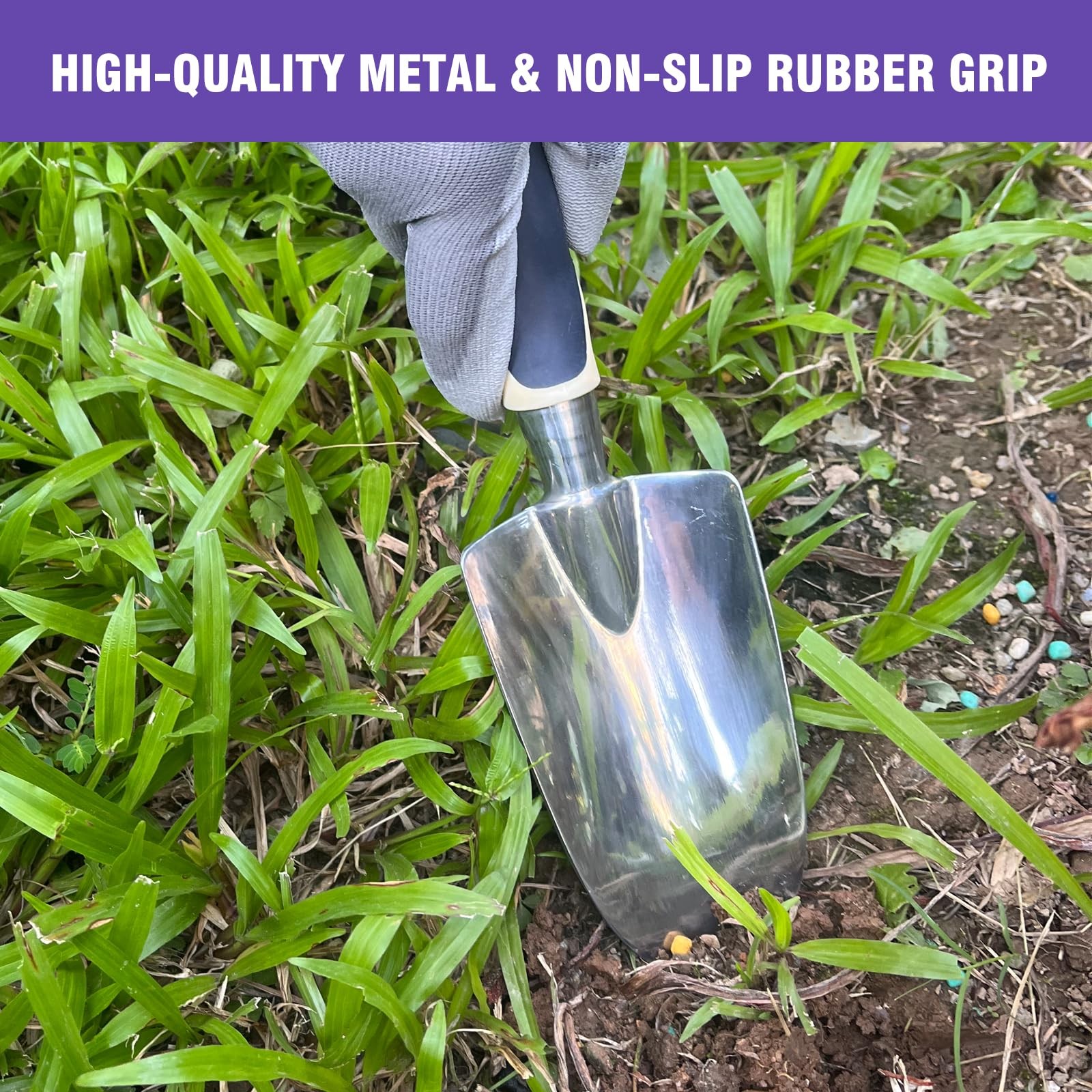 9 PCS HeavyDuty Aluminum Garden Tool Set NonSlip Handle Large Bag Pocket