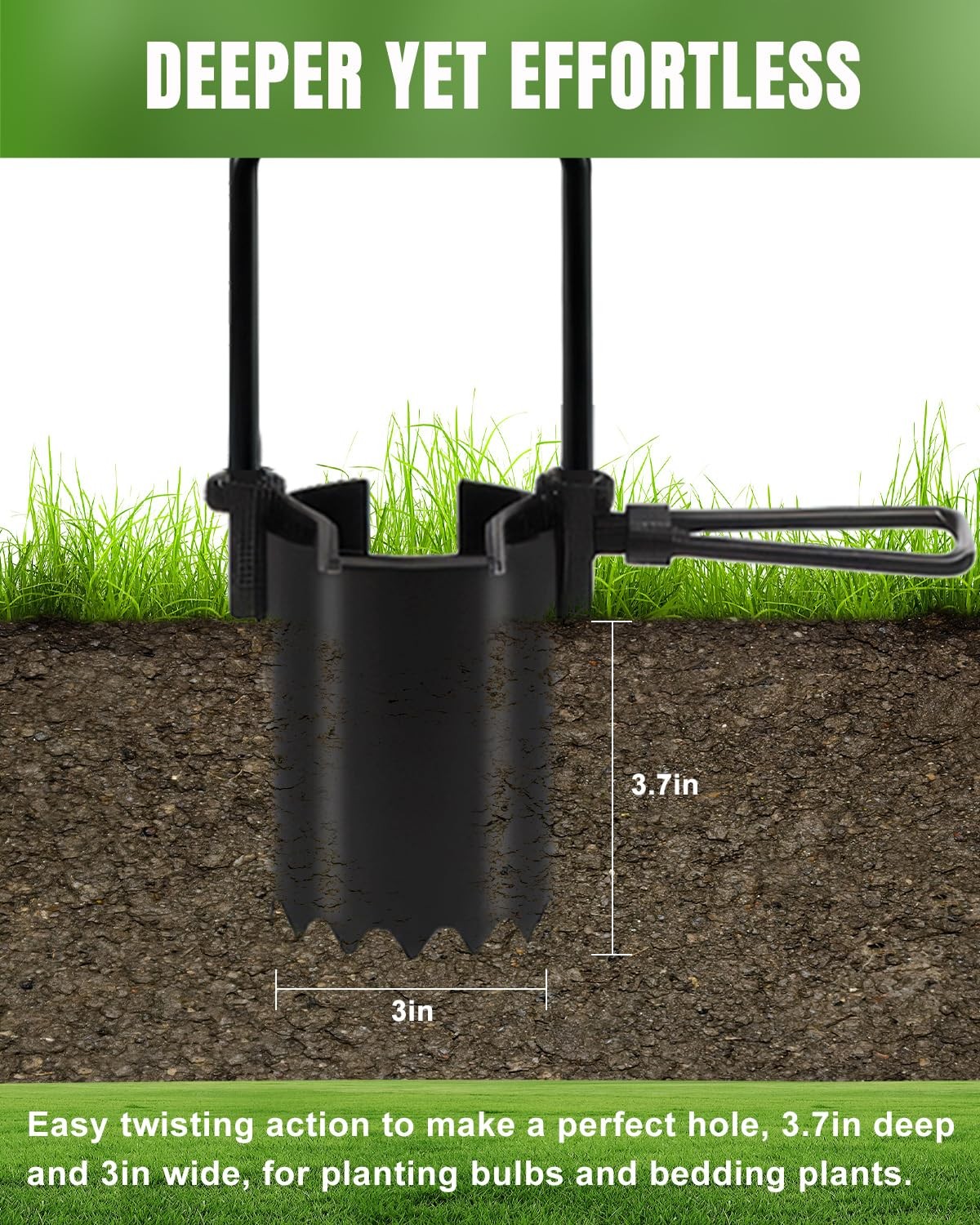 Bulb Planter Tool 5 1 Lawn Sod Cutter Grass Plugger Weeding Transplanting 30in