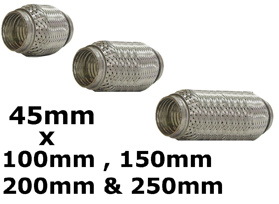 45mm Exhaust Flexi Repair Piece Stainless Steel Flexible Joint Join Pipe 1 3/4″