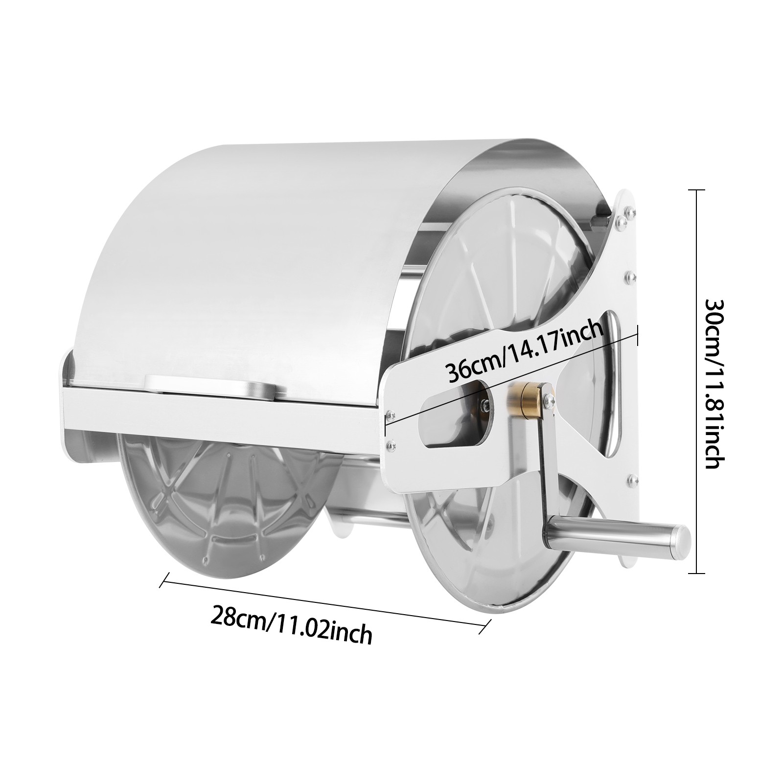 Wall-mounted, Floor-mounted Long Lasting 360??garden Hose Reel Metal Hose Reel