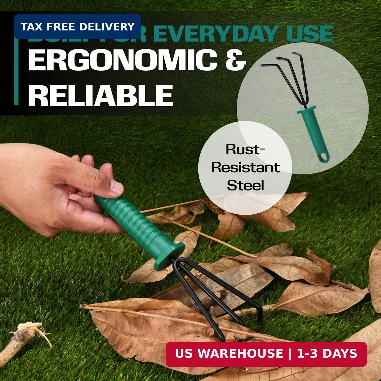 2wayz Garden Tool Set – 5-Piece Durable Gardening Hand Tools – 3x12x7-inch Garde