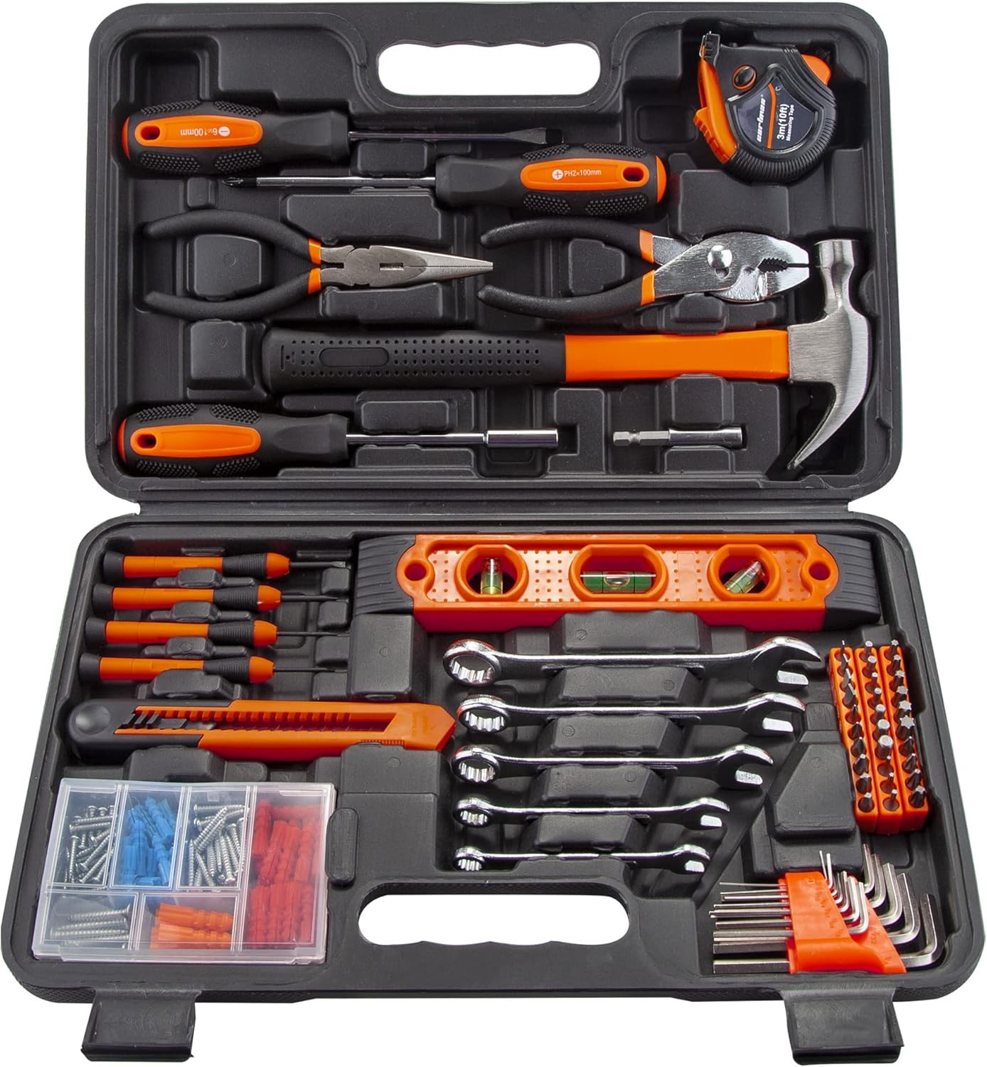 152-Piece Household Hand Tool Set with Storage Case for Home Office Repairs