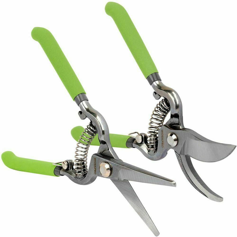 WORKPRO 2pcs 8″ Pruning Shears Set/Garden Tool Bag w/ 8 Pockets Garden Tool Kit