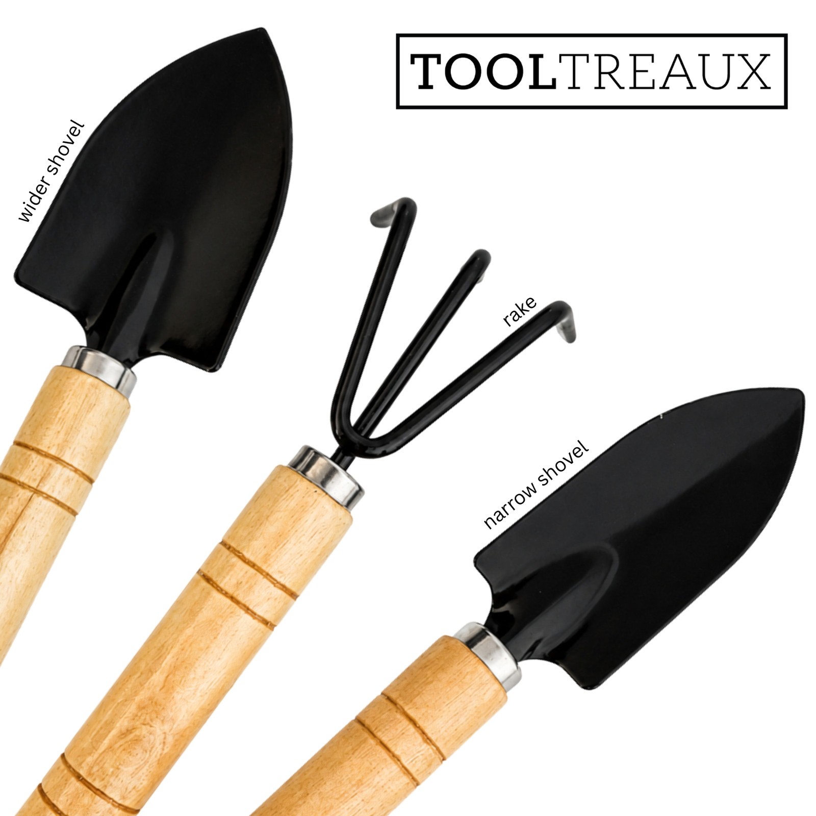 2 Pack ToolTreaux 3pc Mini Garden Tools Set w/ Hand Trowels & Cultivator (7″)