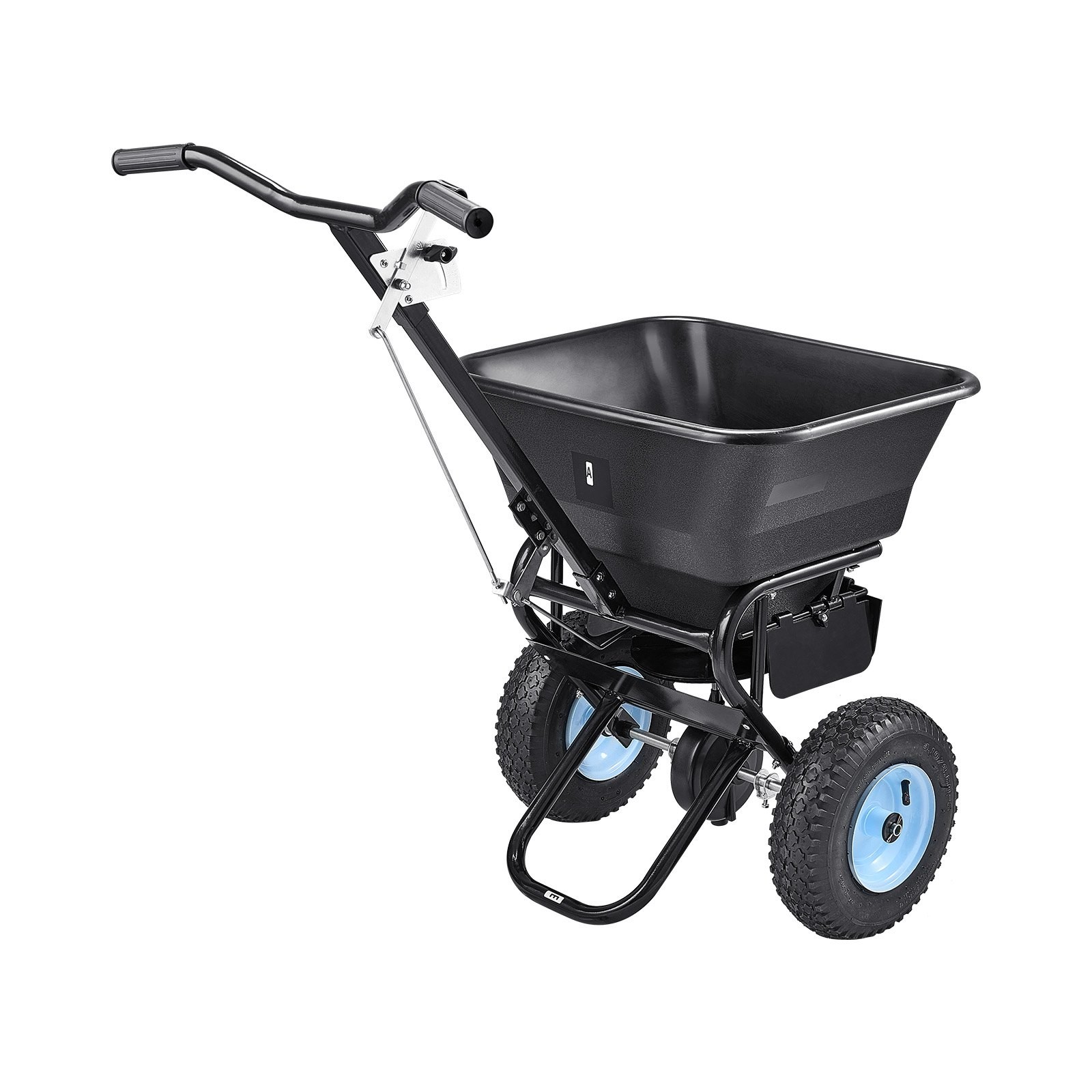 Lawn Spreader, 100LBS Capacity, Walk-Behind Push Spreader, 0-9.8ft Spreading Wid