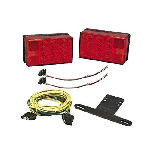 Wesbar 407560 LED Waterproof 4 in. x 6 in. Low Profile Tail Light Kit, one