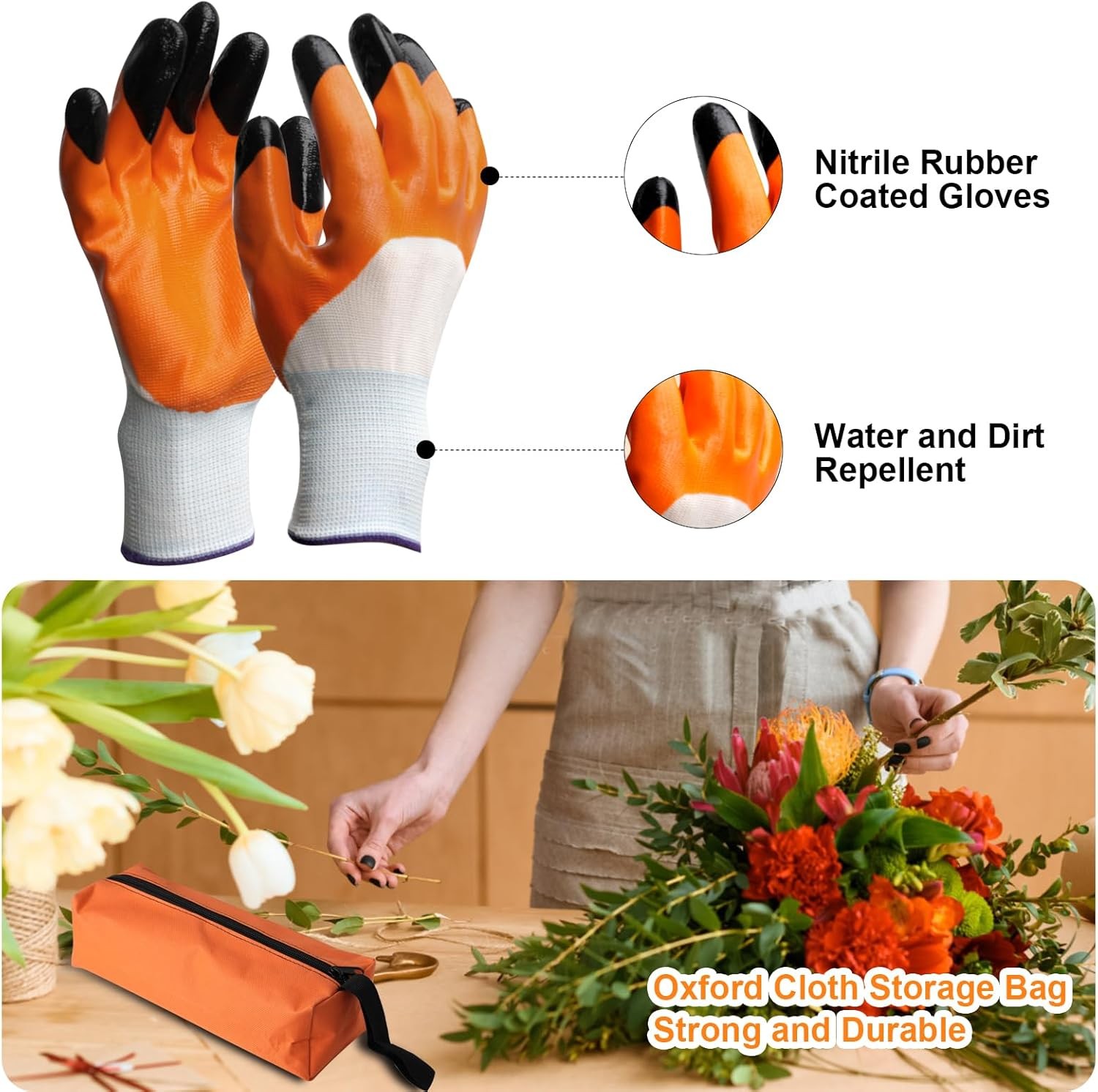6Pcs Pruning Shears Set Heavy Duty Garden Scissors Saw with Storage Bag