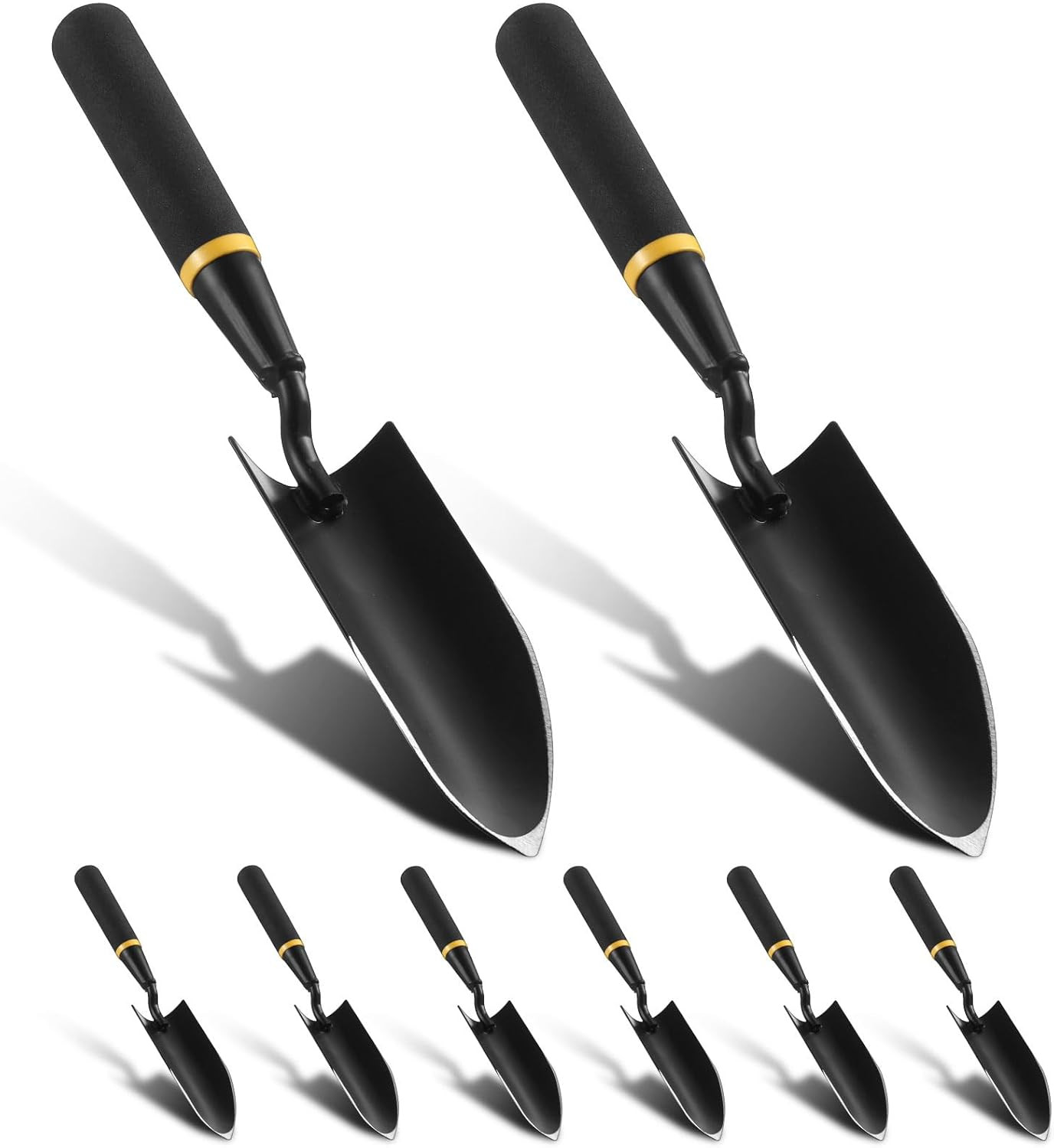8 Pcs Garden Hand Trowel Heavy Duty Carbon Steel Garden Shovels Tools with Resin