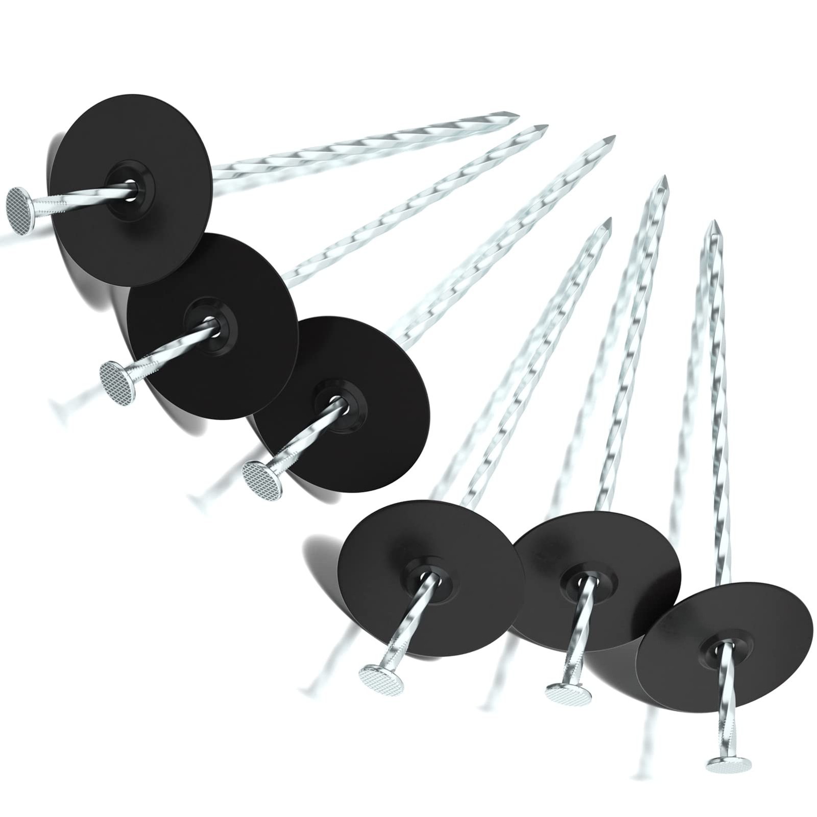 100 Pack Landscape Stakes with Gasket Caps – 6.3 Inch Heavy-Duty Galvanized S…