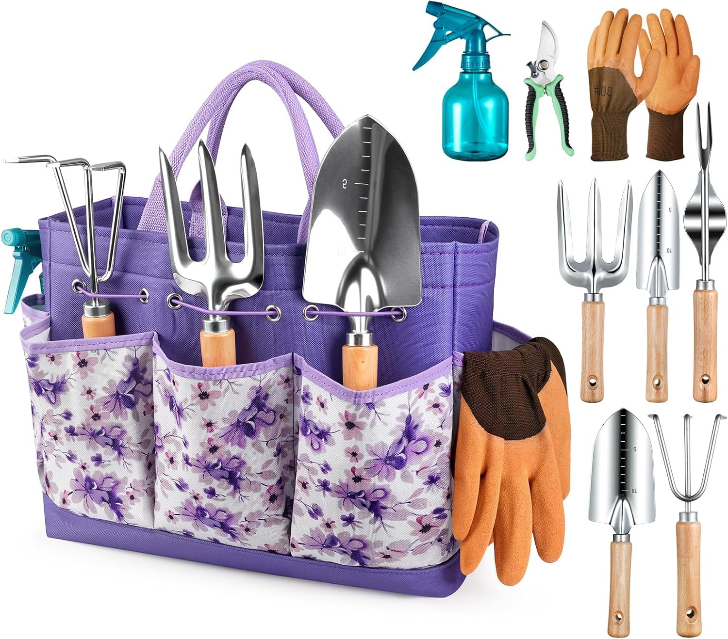 Gardening Hand Tools Heavy Duty with Tools Organizer Handbag Rust-Proof Set