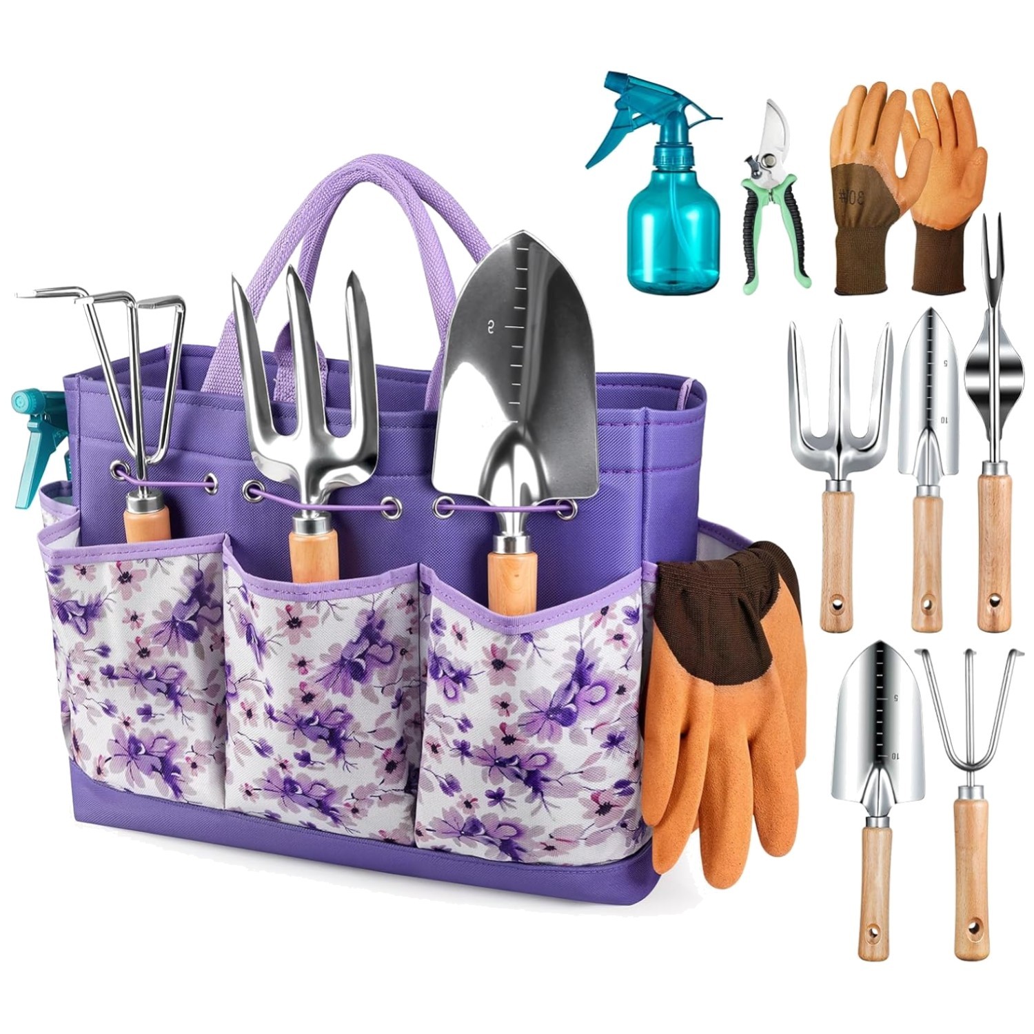 9-Piece Gardening Tools Set with Organizer Bag