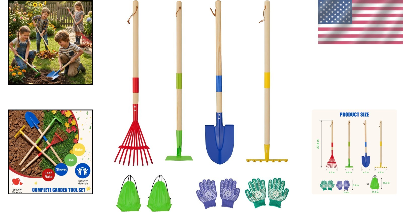 Complete Gardening Companion: 4-Piece Tool Set with Adjustable Tools & Gloves