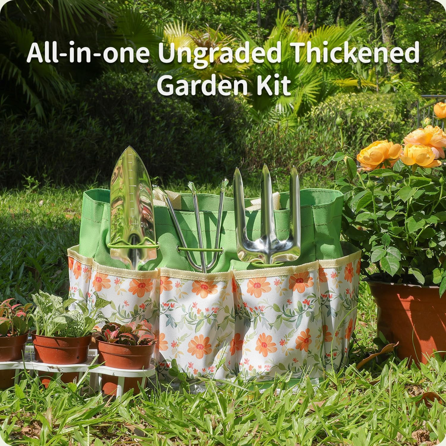 Gardening Tools 10-Piece Heavy Duty Stainless Steel Hand Tools with Durable Gard