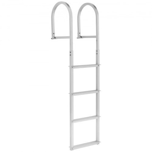 Removable Dock Ladder, 4 Steps, Aluminum Alloy Pontoon Boat Swim Ladder, with N