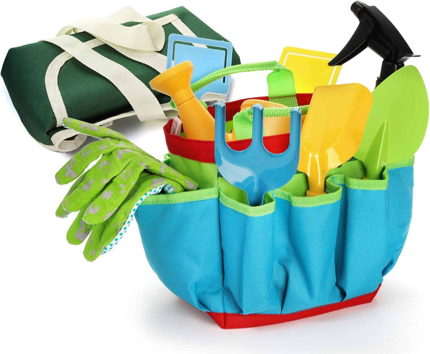 9PCS Kids Garden Tools Set,Boys Girls Gardening Kit Tools Including Watering Can