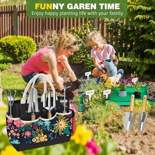 22Pcs Gardening Tools Set for Women Heavy Duty Garden Hand Tool Kit Black