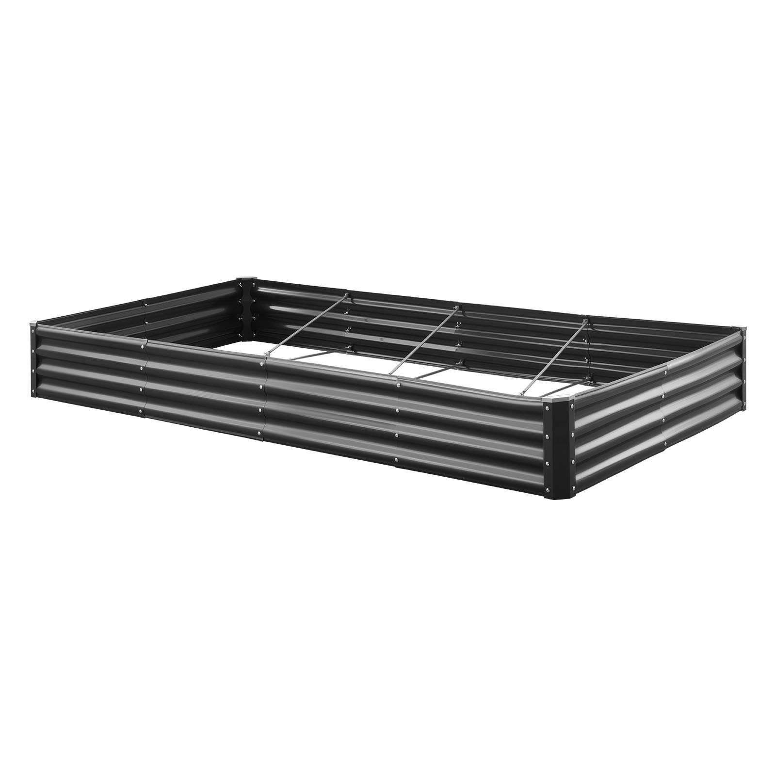 Metal Raised Garden Bed, 8 x 4 x 1 ft Outdoor Galvalume Planter Garden Box, Open