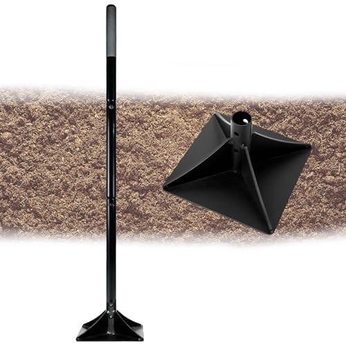 Steel Tamper Tool with 48 inch Handle, 10”x10” Gardening Hand Tools for