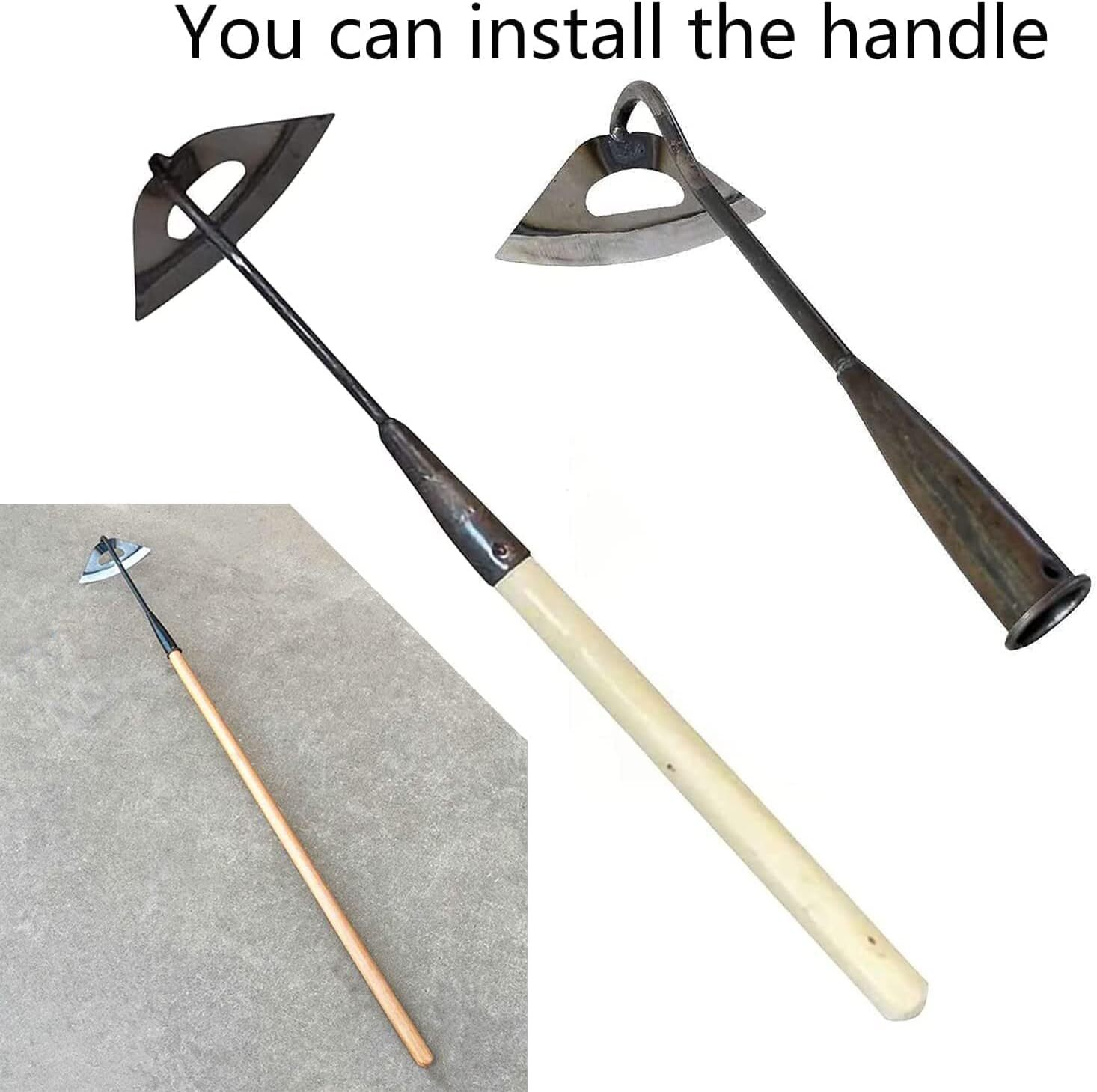 Gardening Tools Hollow Hoe, All-Steel Hardened Hollow Hoe, Sharp Edge Garden Wee