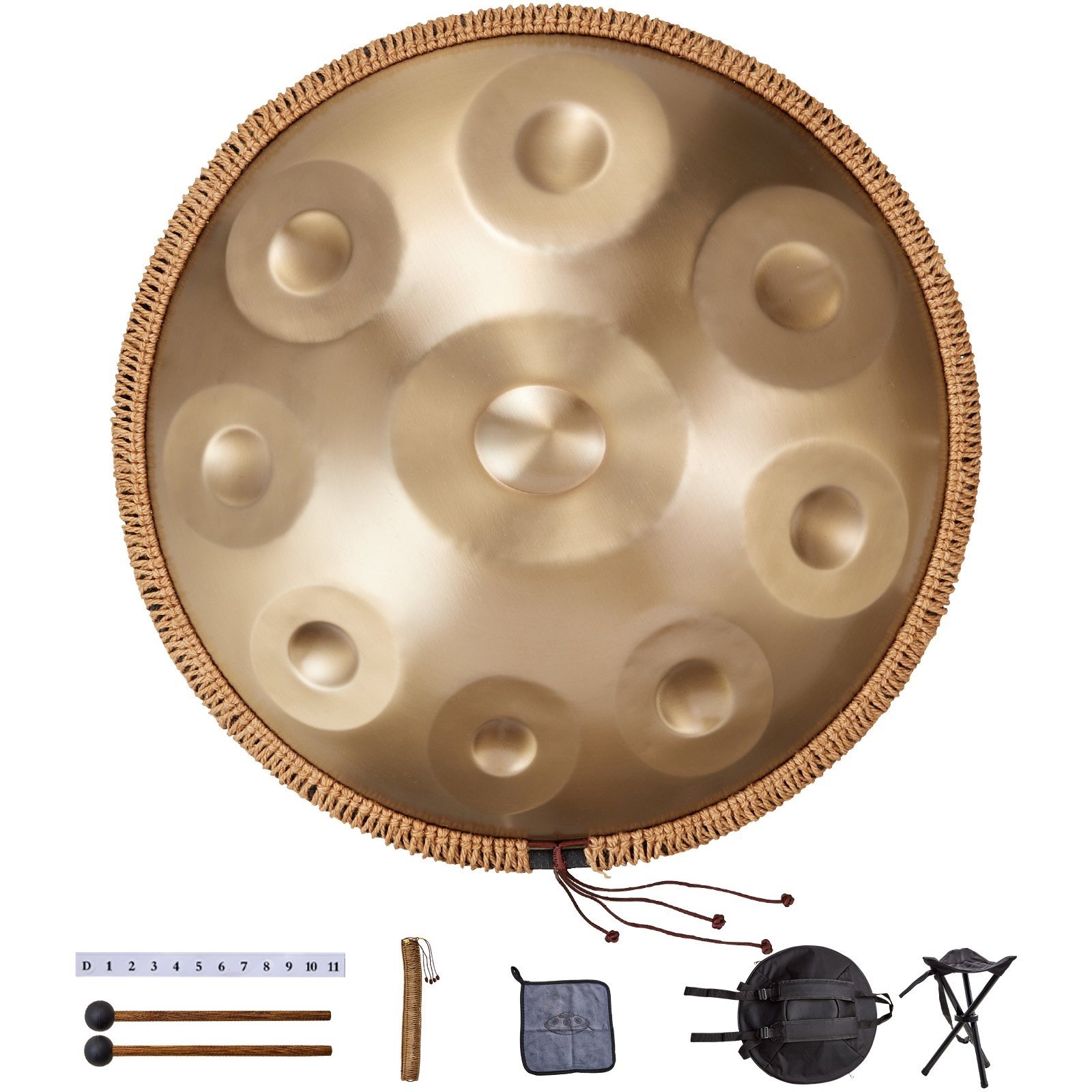 Handpan Drum,22 in & 9 Notes,D Minor Hand Drum,Hand Pan Drum Instrument with Mal