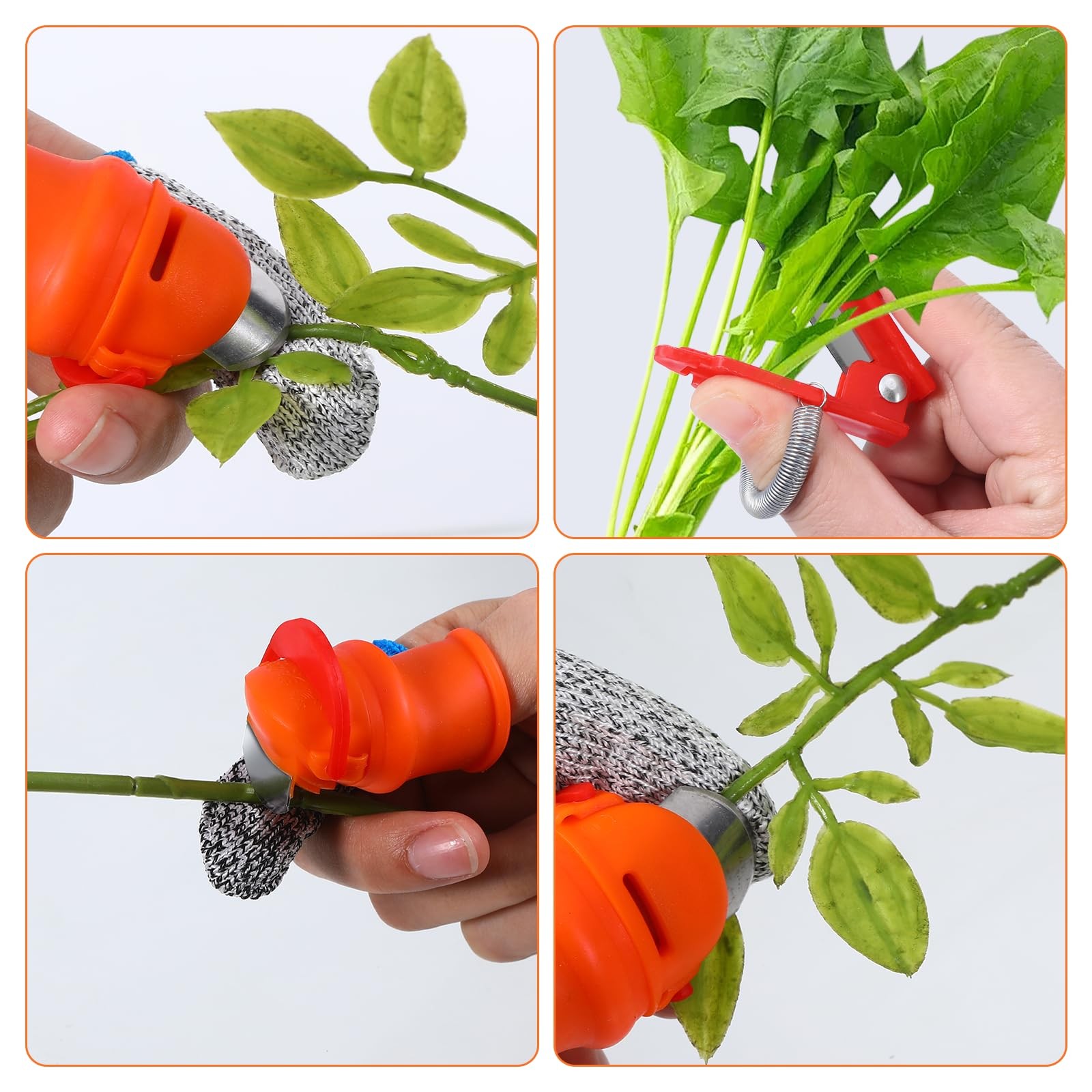 12 Pcs Finger Knife Thumb Knife with Anti-Cutting Garden Silicone Finger Prot…