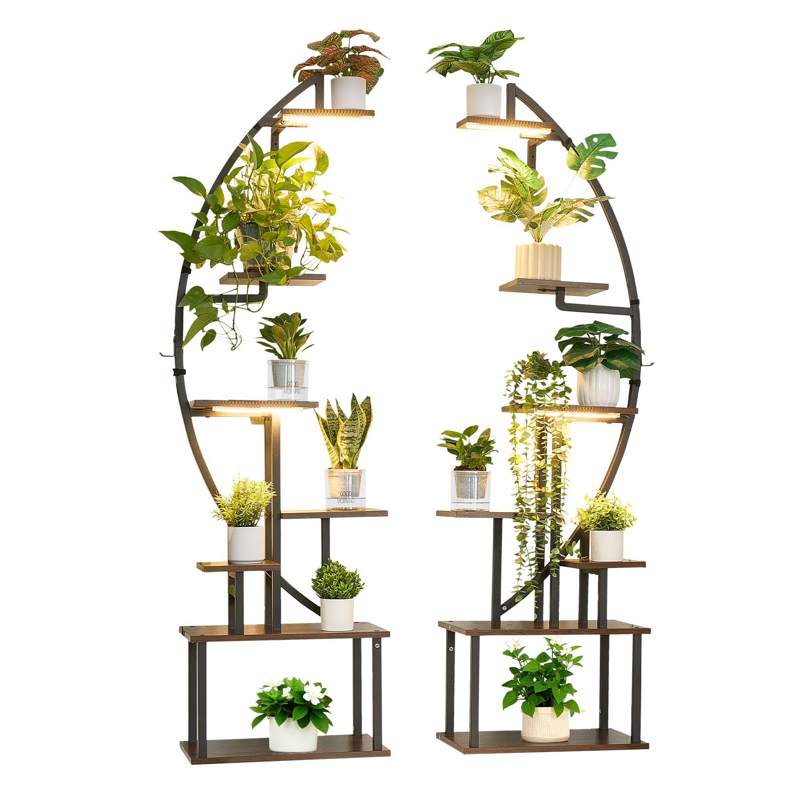 Plant Stand Indoor with Grow Lights, 65.5 in Tall 7-Tiered Lighted Plant Shelf,