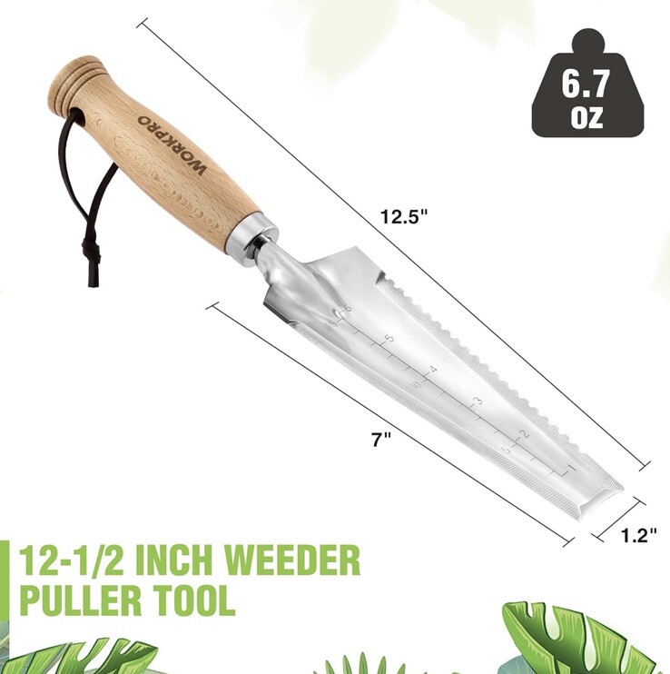 WORKPRO 12.5” Hori Hori Garden Knife Weeding Digging Tool Blade 4 In 1