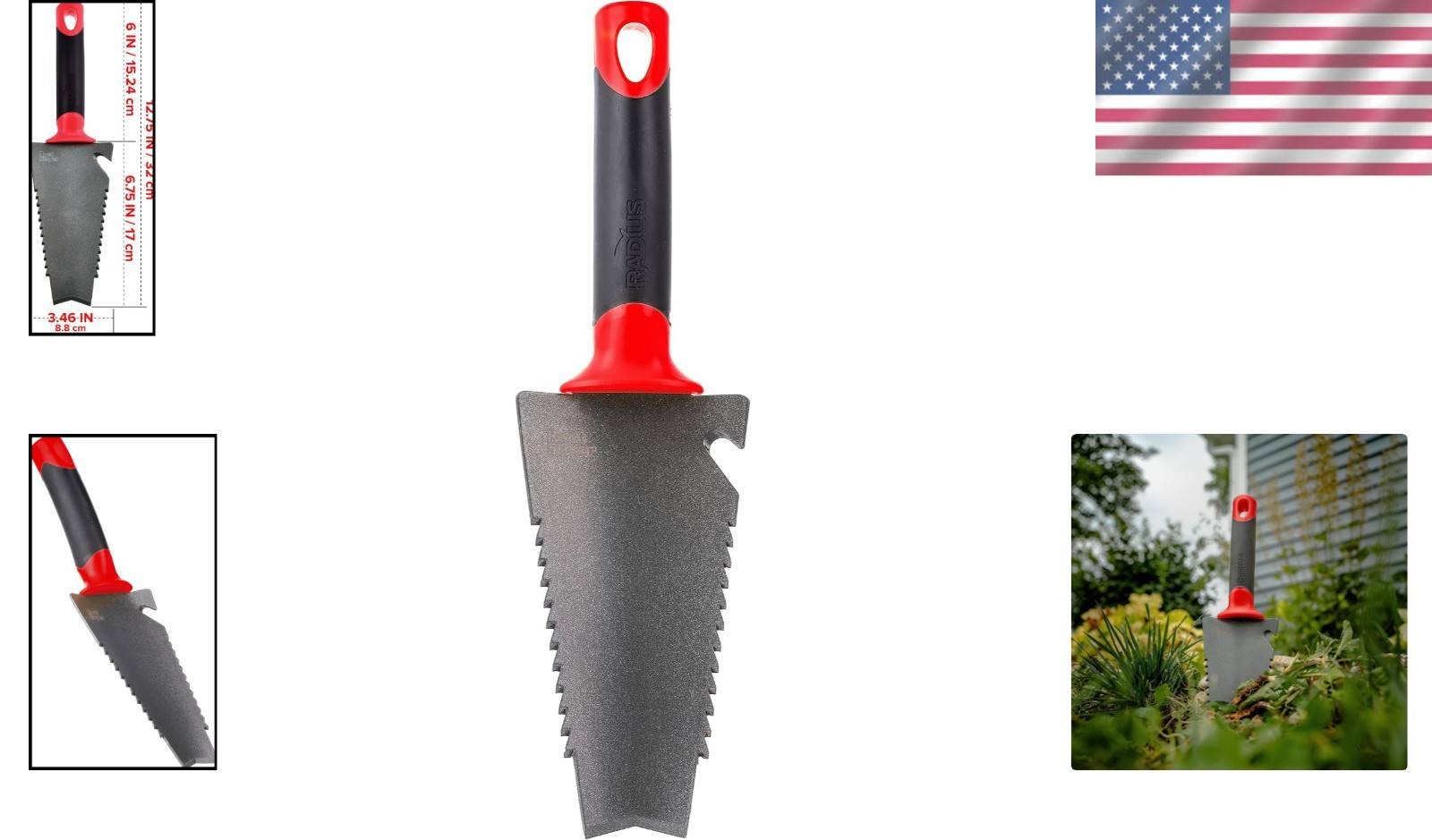 Red Root Slayer Trowel – Heavy-Duty with Integrated Twine Cutter/Bottle Opener
