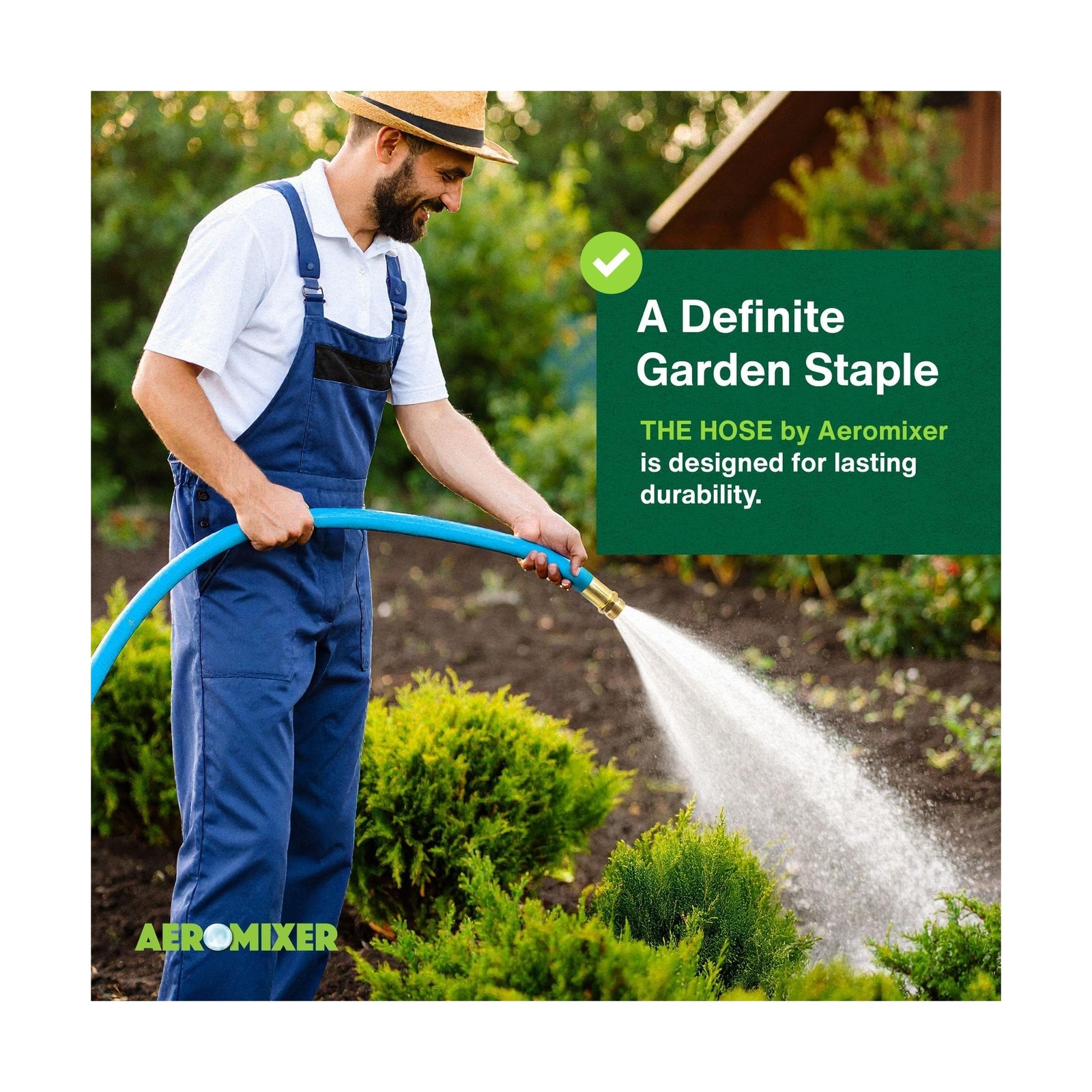 Aeromixer THE HOSE – 3/4 Inch Garden Hose 100 Ft, Kinkless Commercial Garden …