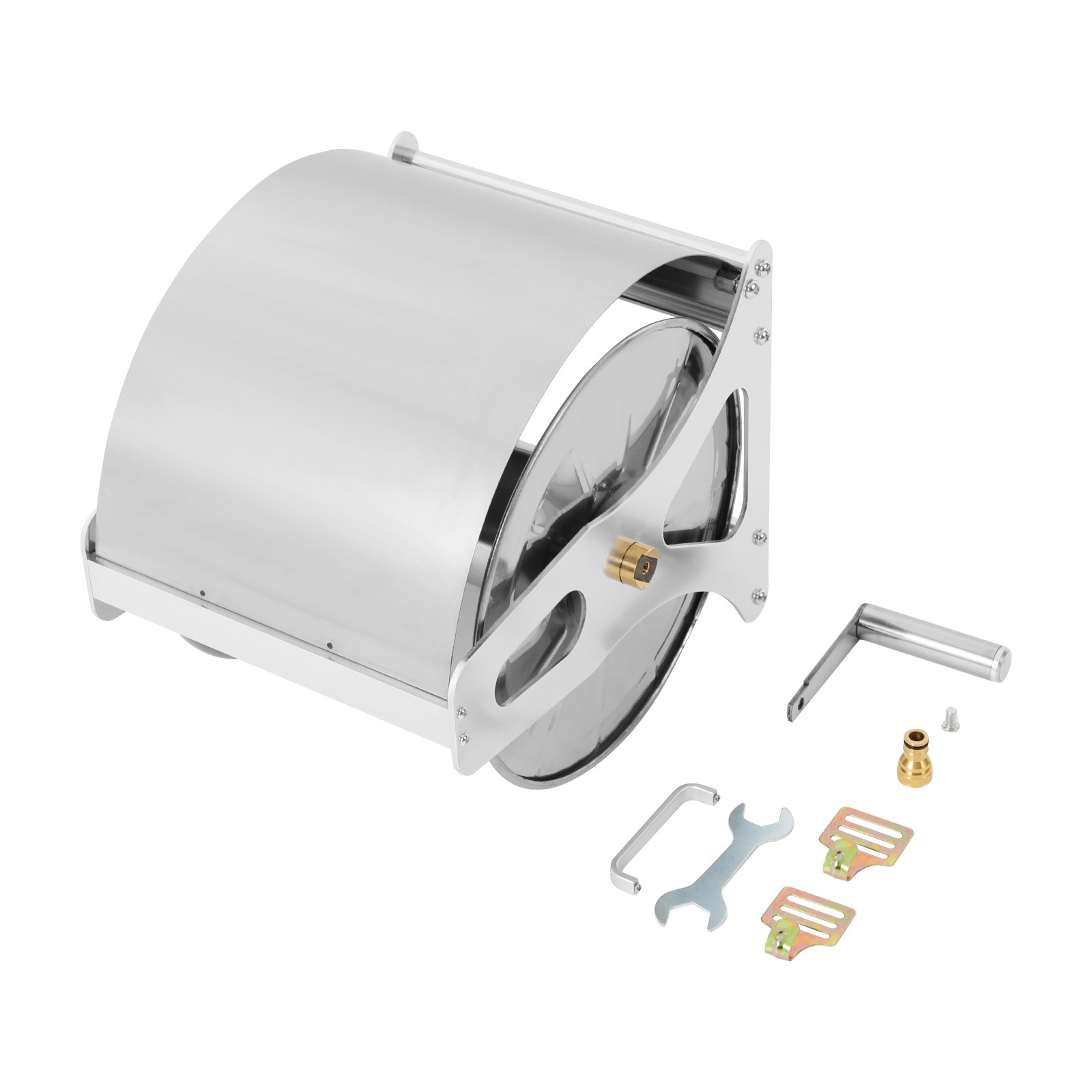 Wall-mounted, Floor-mounted Long Lasting 360??garden Hose Reel Metal Hose Reel
