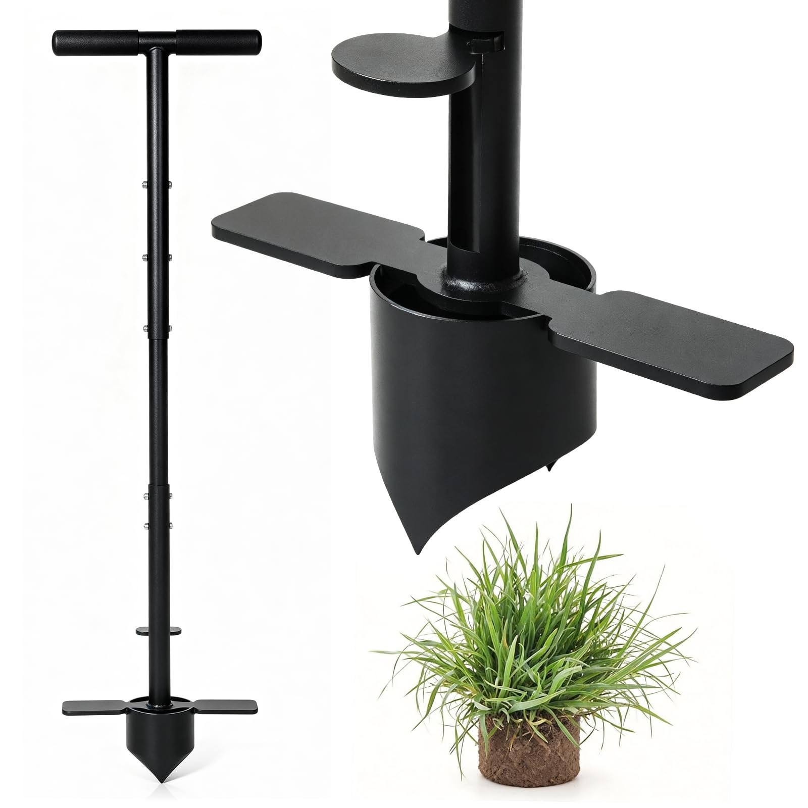 Heavy Duty Grass Plugger Tool with Long Handle – Sod Plugger Lawn Repair Tool…