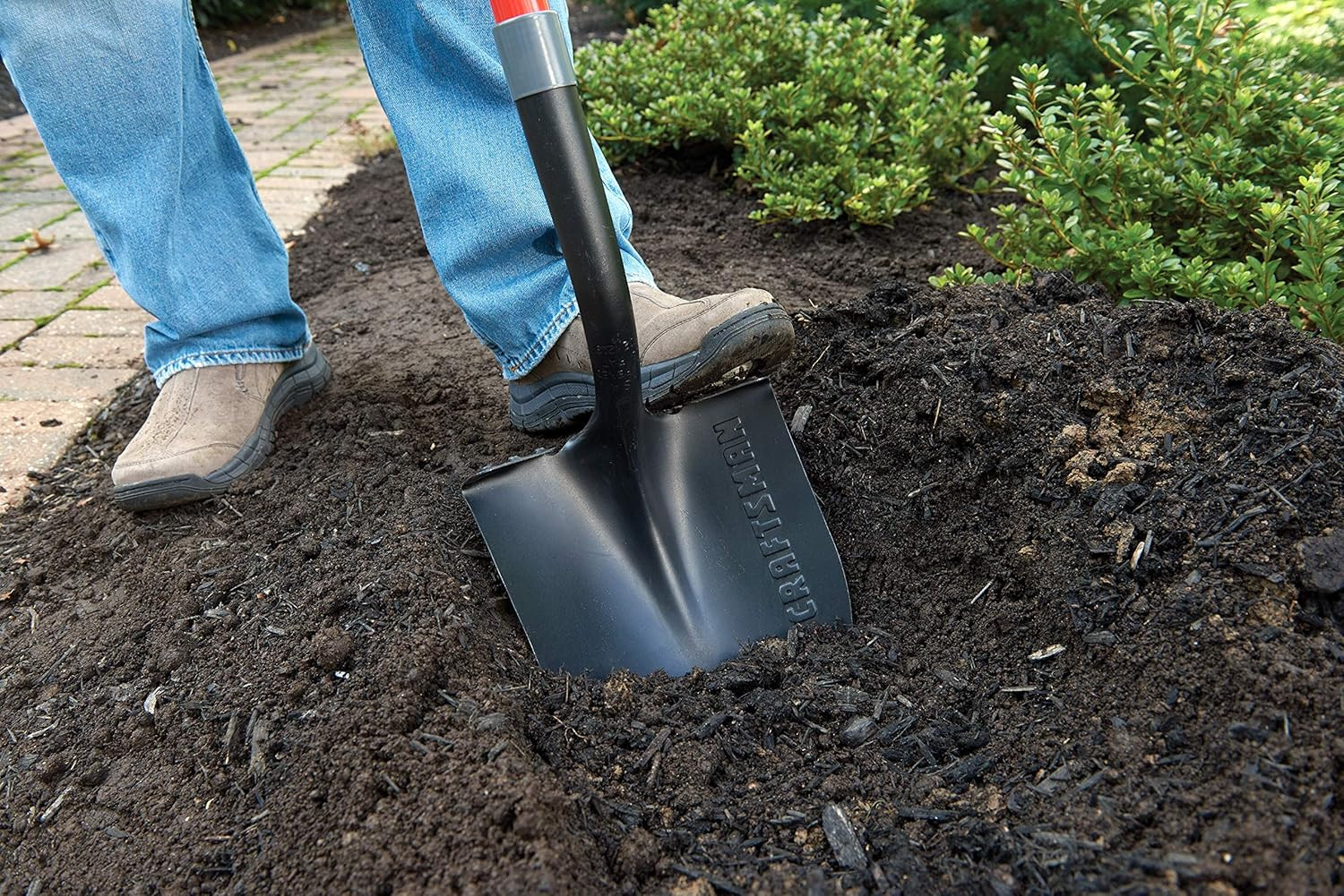 2-Piece Garden Tool Set with Digging Shovel and Bow Rake, Fiberglass Handles, Cu
