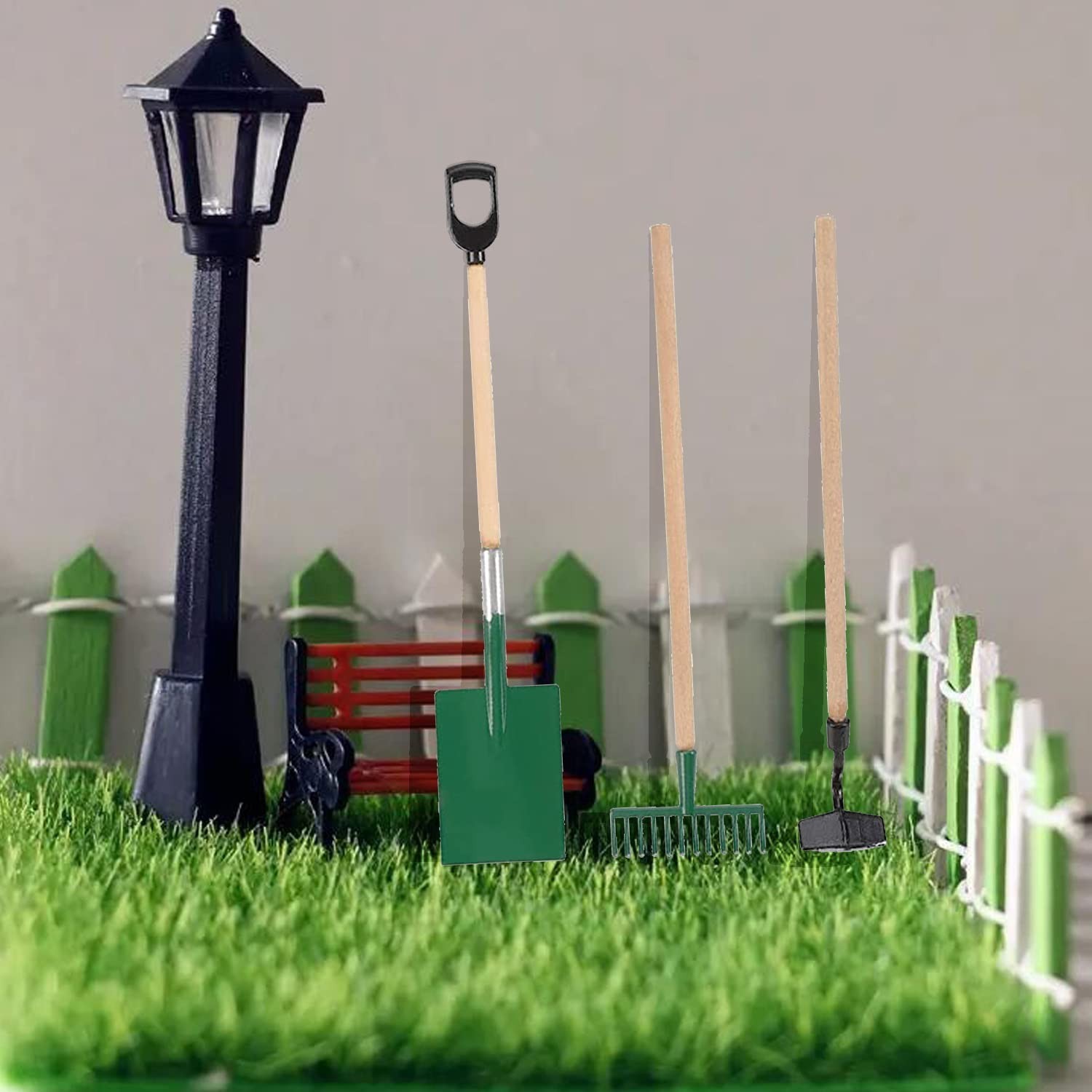 Cayway 16 PCS Mini Dollhouse Set – Garden Tools, DIY Miniature Fairy House Set