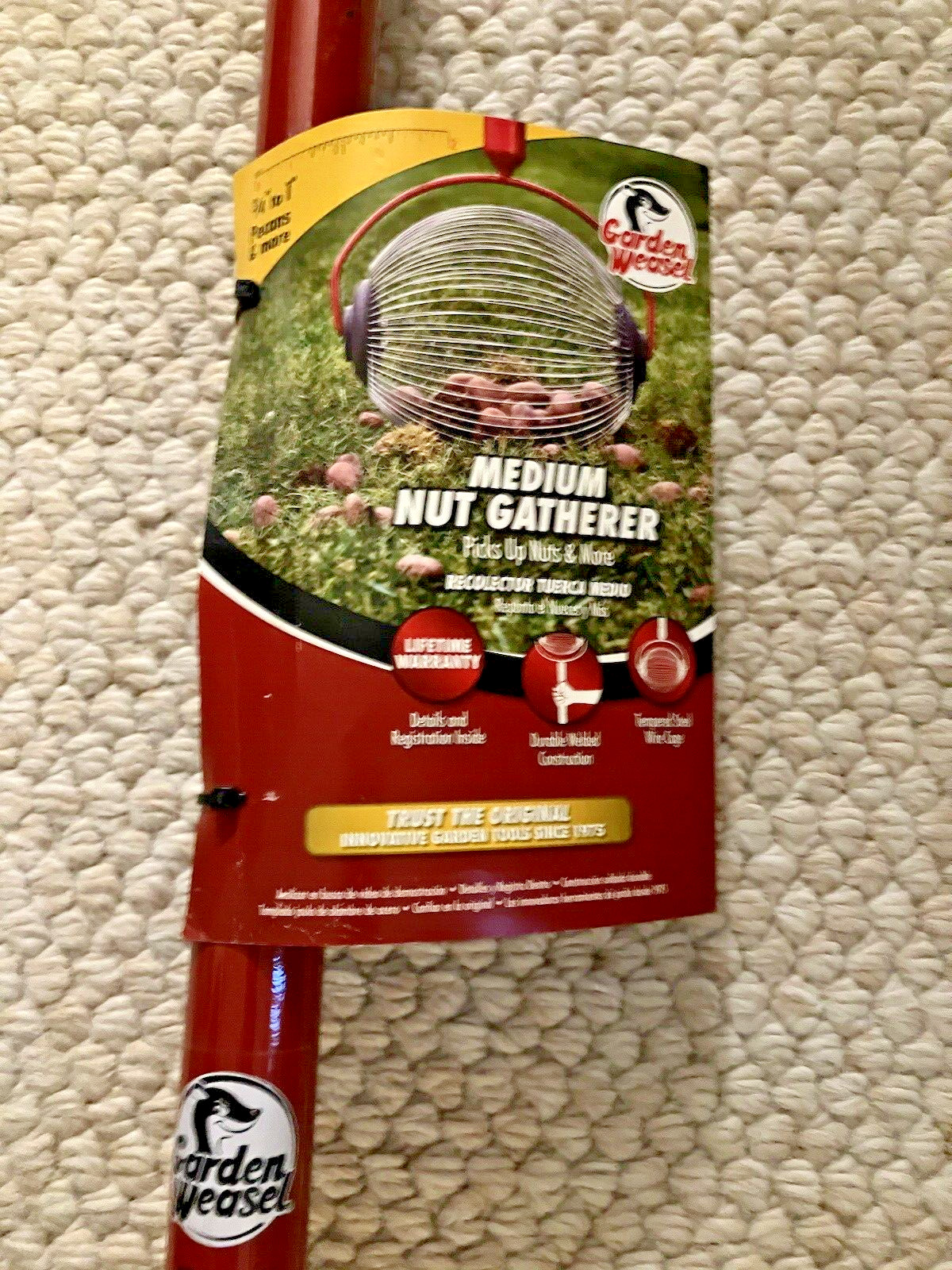NEW Garden Weasel Medium Nut Gatherer 47.5” Long