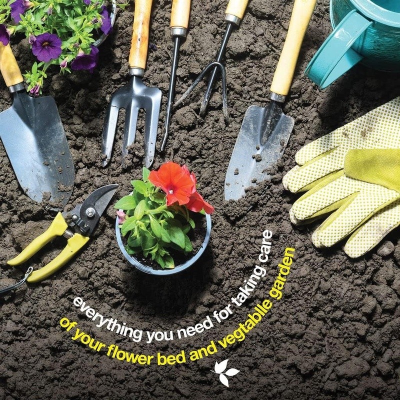 Garden Tool Set Complete Gardening Tools W/ Pruner Gloves Handbag Rake Trowel US