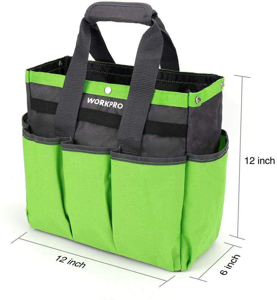 WORKPRO 2pcs 8″ Pruning Shears Set/Garden Tool Bag w/ 8 Pockets Garden Tool Kit
