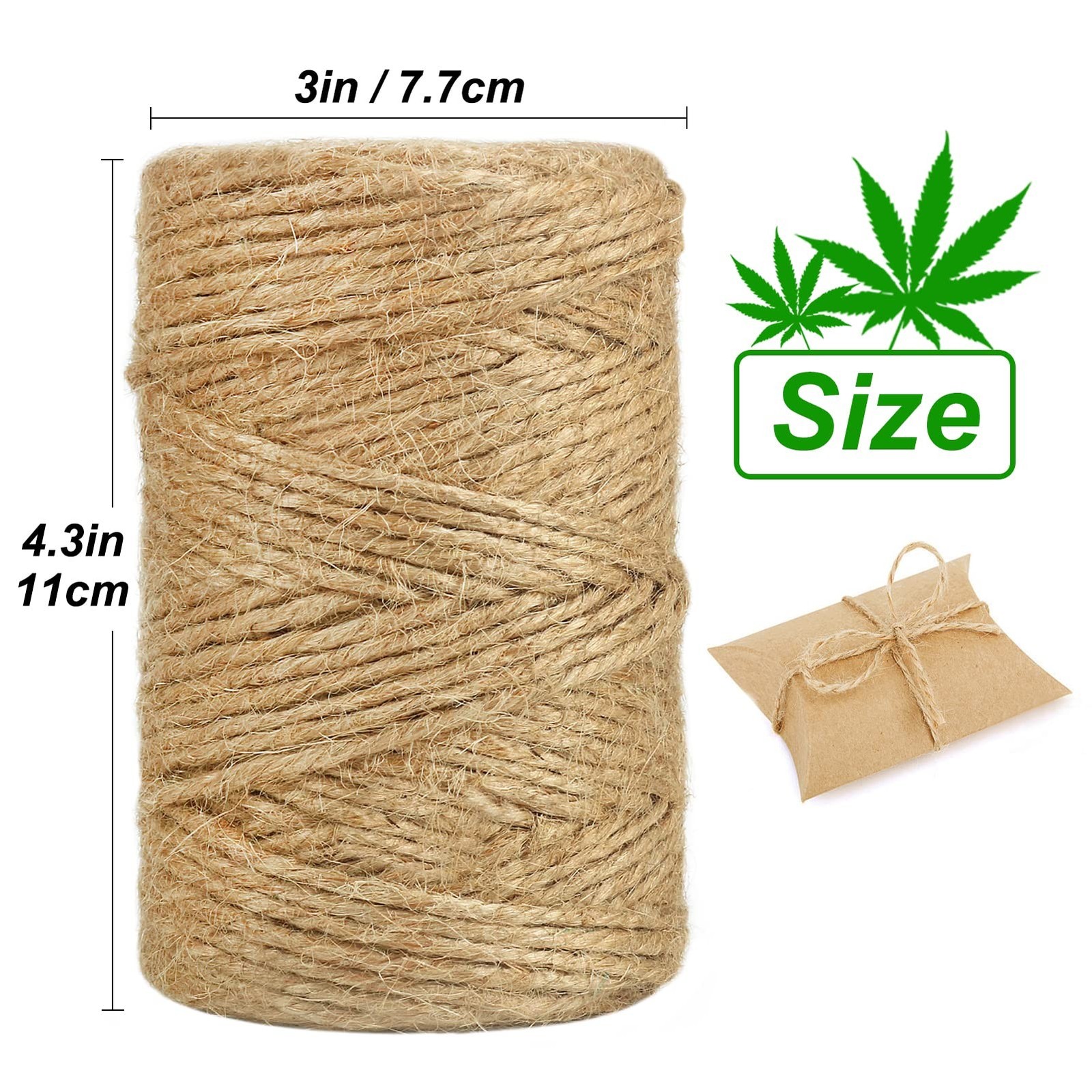 Vivifying Jute Twine, 328 Feet 3mm Strong Natural Garden Twine for Climbing P…