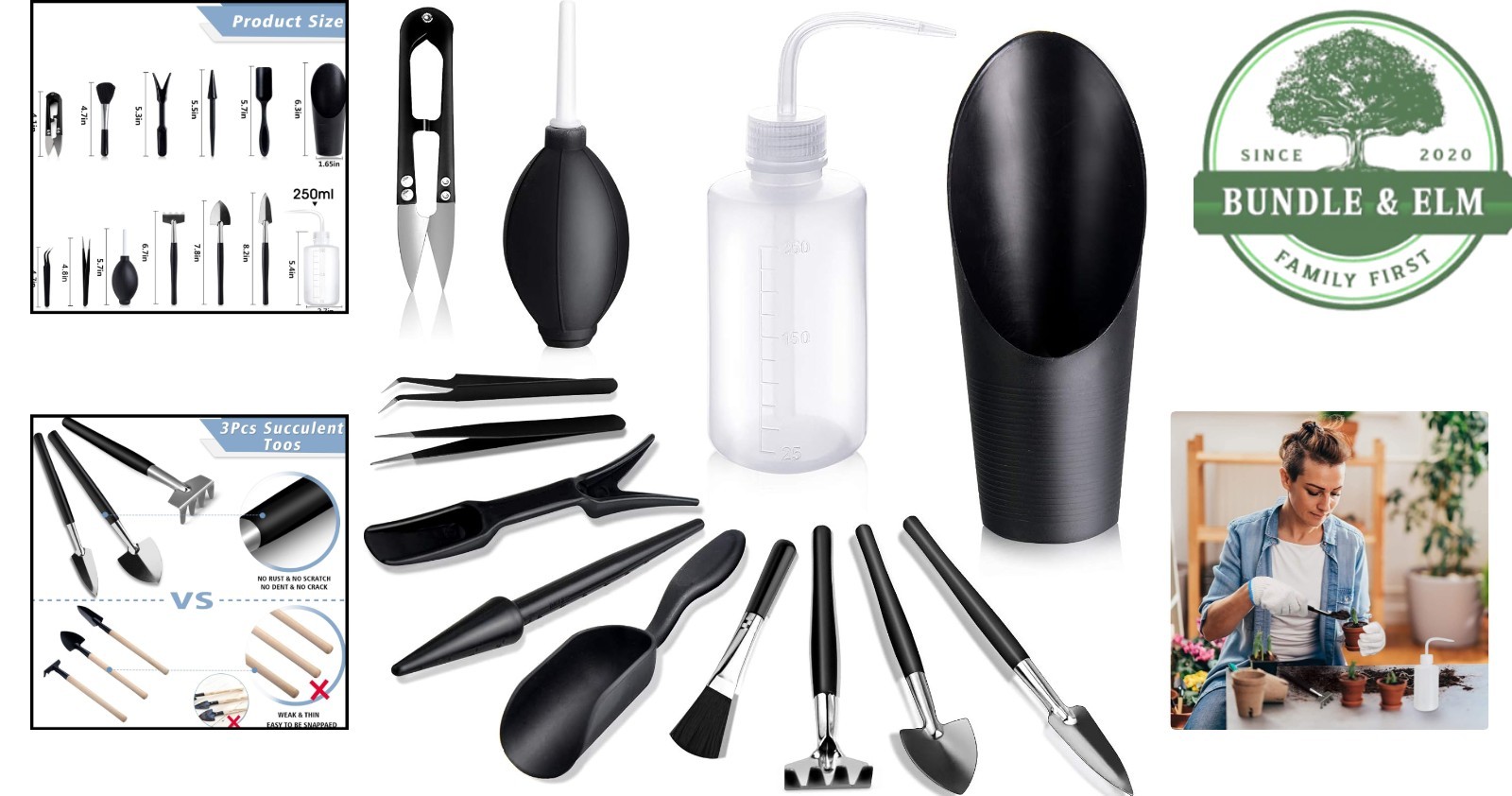 13-Piece Succulent Tools Set, Stainless Steel Gardening Tools for Indoor Plants