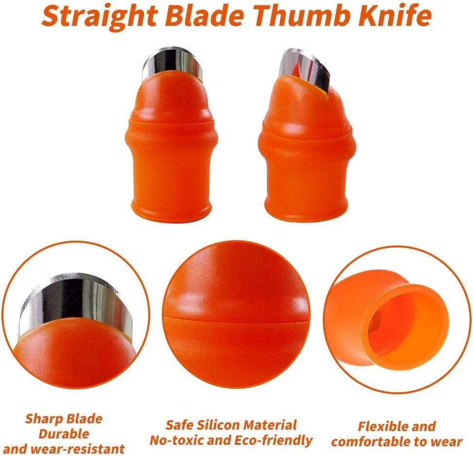 YBB 12 Pcs Gardening Silicone Thumb Knife – Finger Harvesting Tool Set for Fru