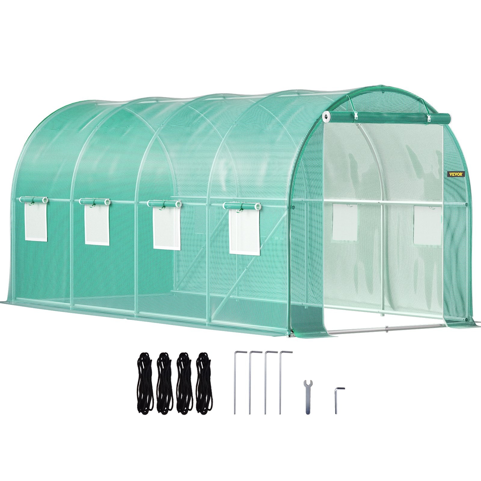 Walk-in Tunnel Greenhouse,15 x 7 x 7 ft Portable Plant Hot House with Galvanized