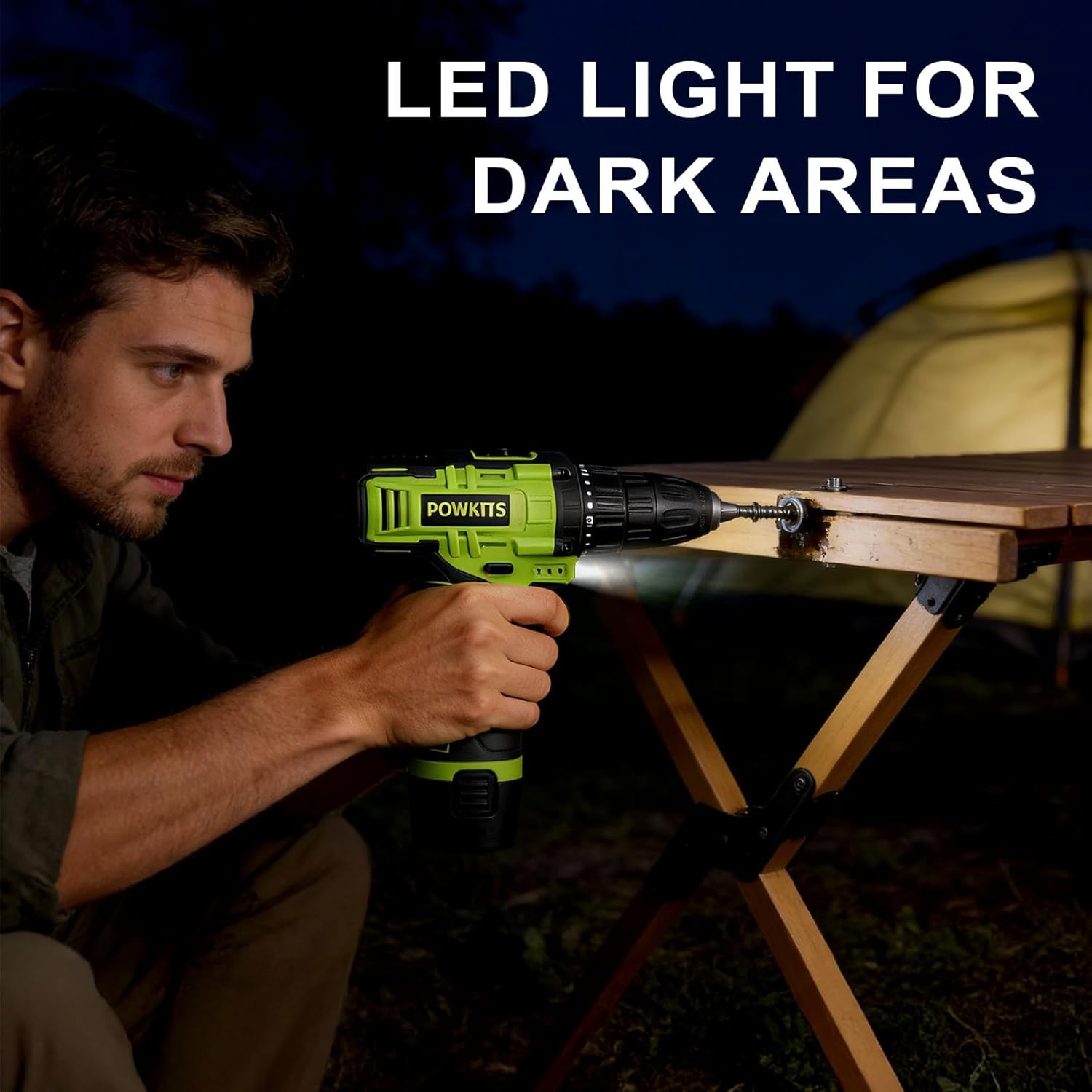 12V Cordless Drill Kit with Battery Charger 25+1 Torque 2-Speed